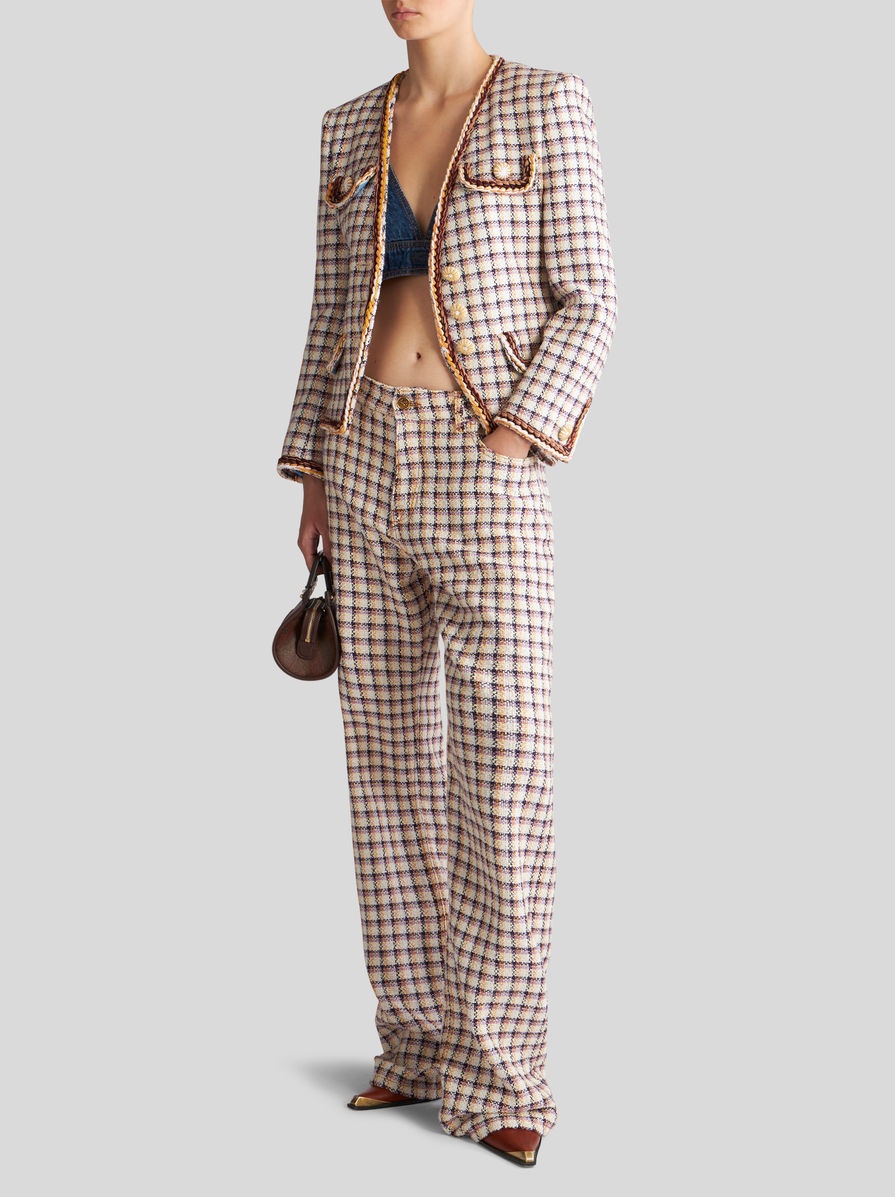CHECK JACQUARD JACKET - 4