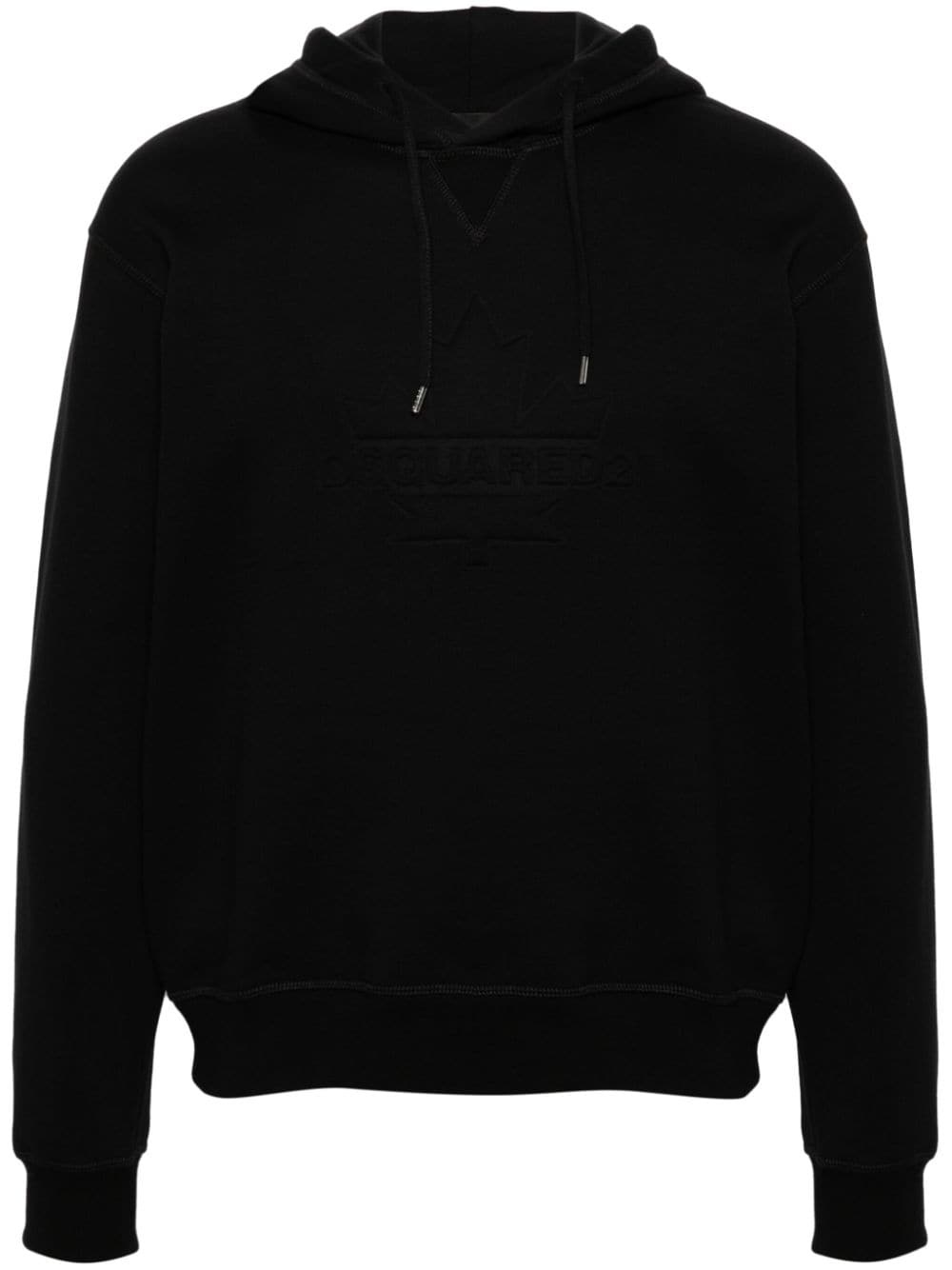 embossed-logo cotton hoodie - 1