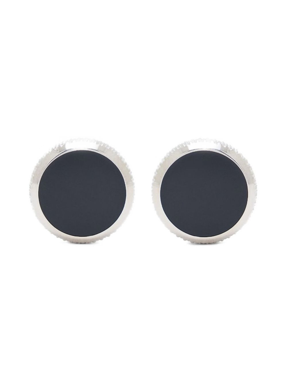 STERLING SILVER ONYX CUFFLINKS - 1