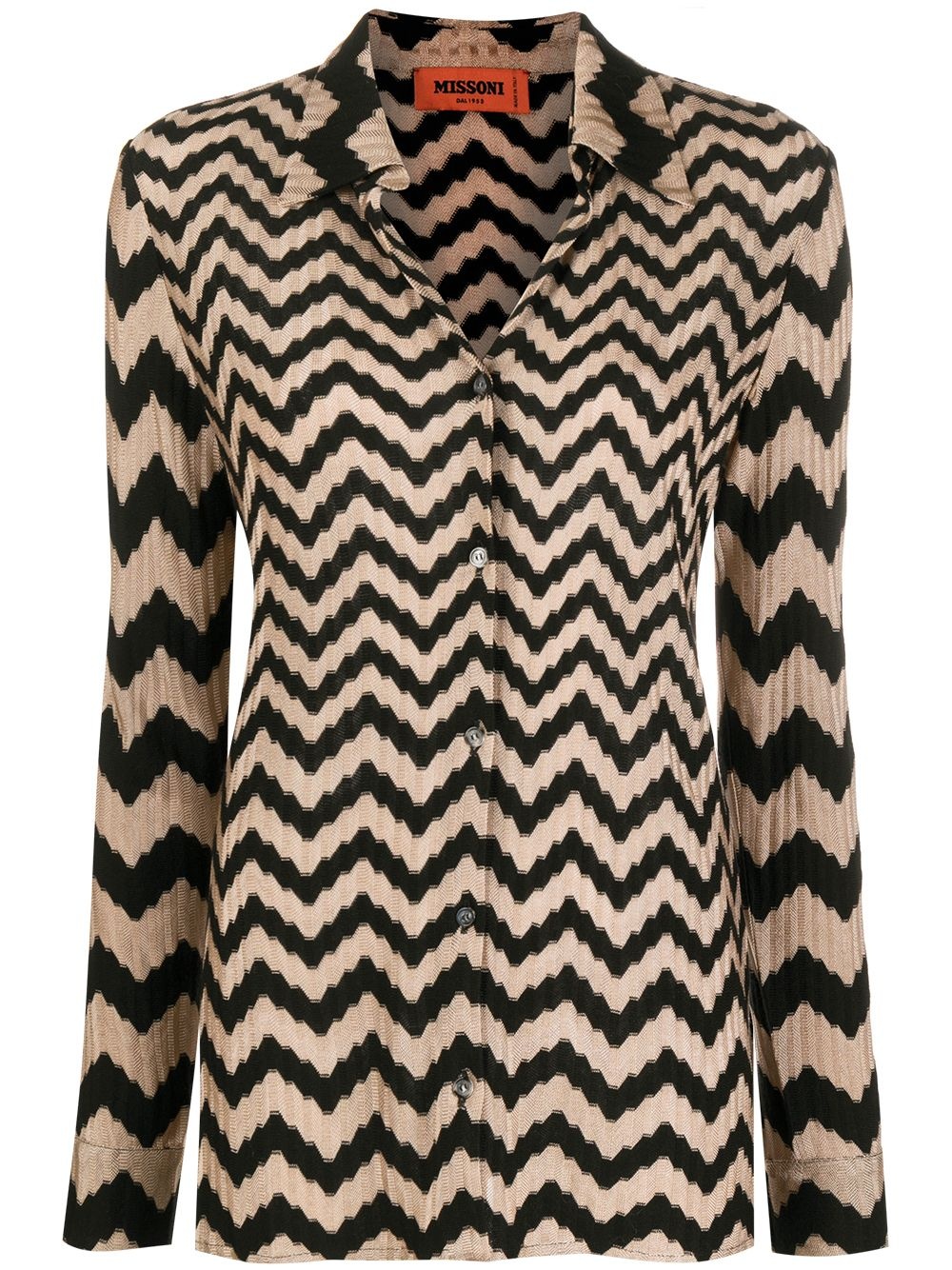 chevron-print shirt - 1