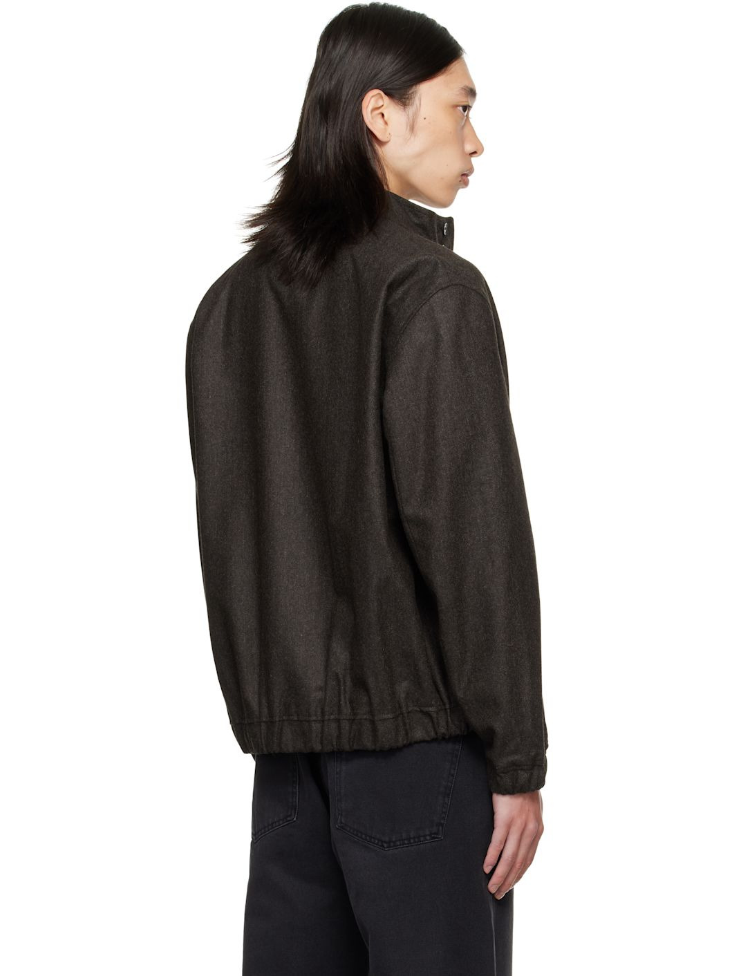 Brown Wool Harrington Jacket - 3