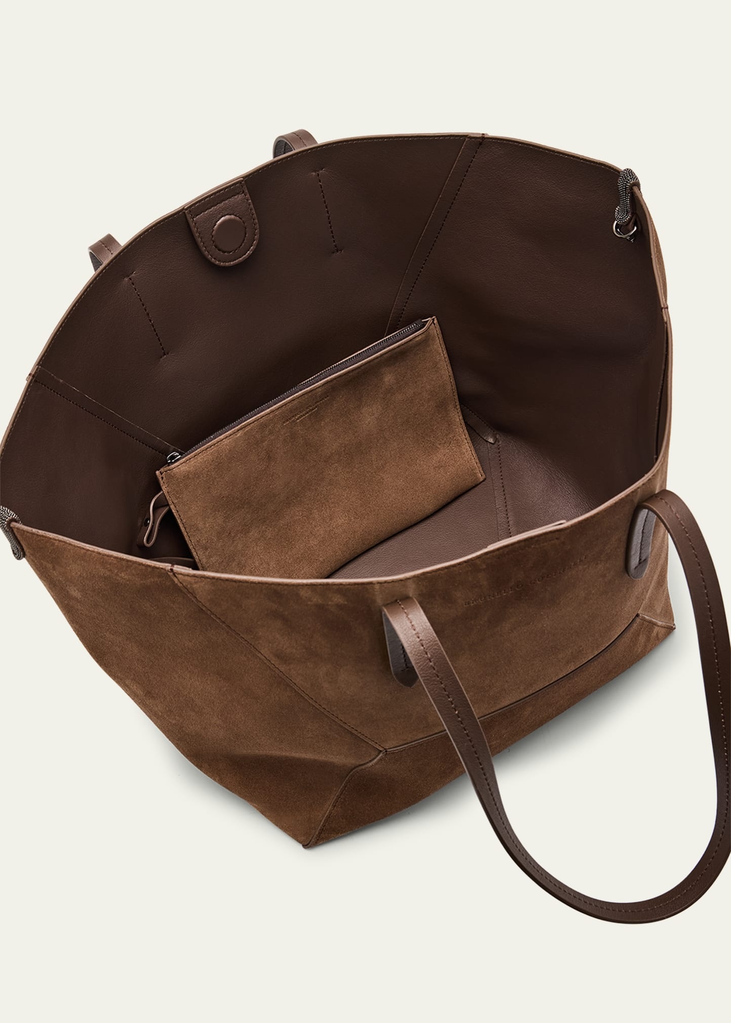 Geometric Monili Suede Tote Bag - 4