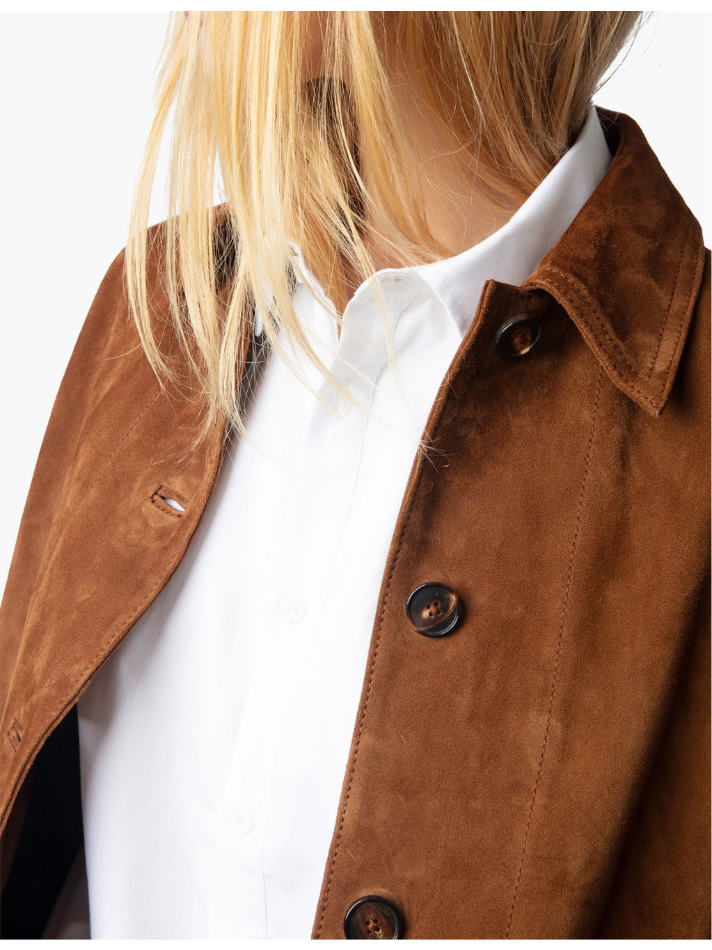 Lessa Embossed-Logo Suede Jacket - 5