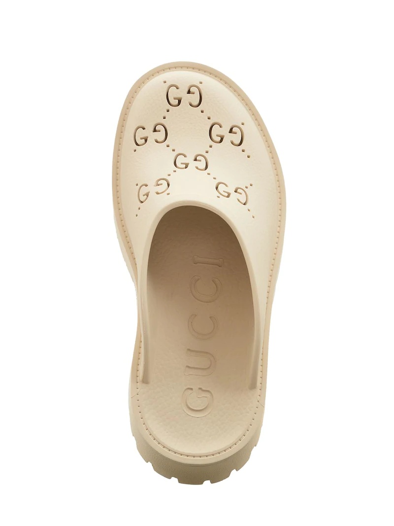 GUCCI 55MM ELEA PERFORATED G PLATFORM SANDALS | luisaviaroma