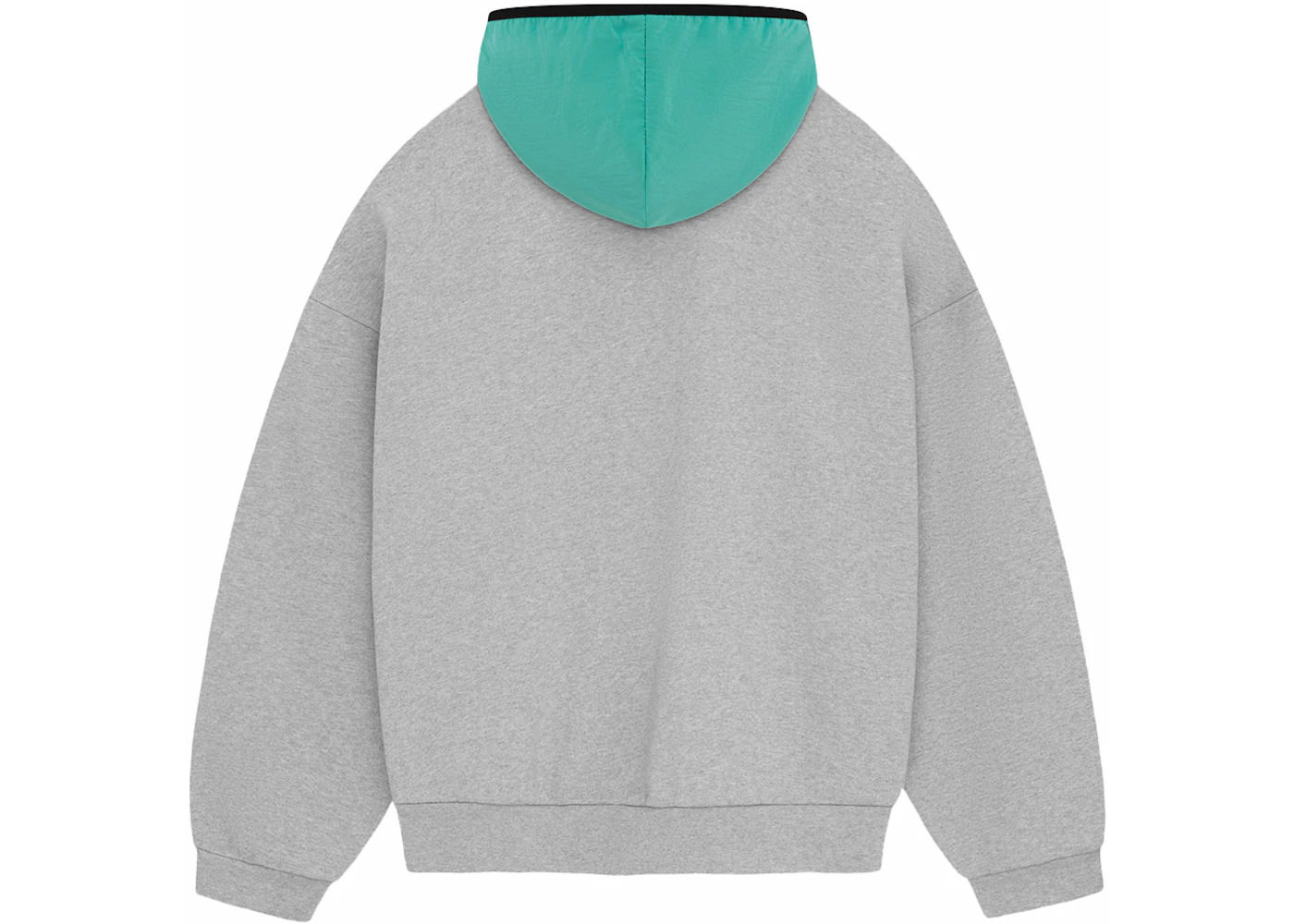 Fear of God Essentials Nylon Fleece Hoodie Light Heather Grey/Mint Leaf - 2