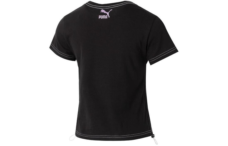 PUMA (WMNS) PUMA Graphic Short Top 'Black' 626865-01 outlook