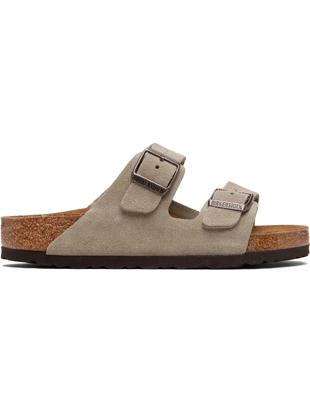 Taupe Regular Arizona Soft Footbed Suede Leather Sandals - 1