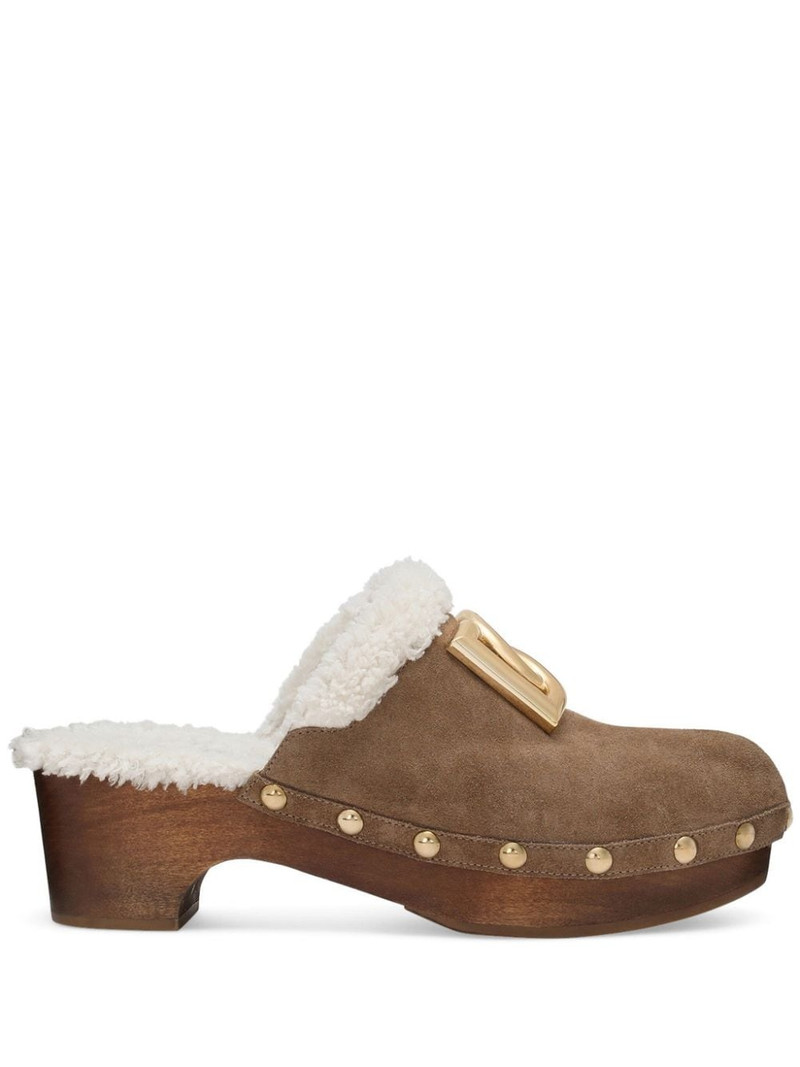 logo-plaque suede clogs 1