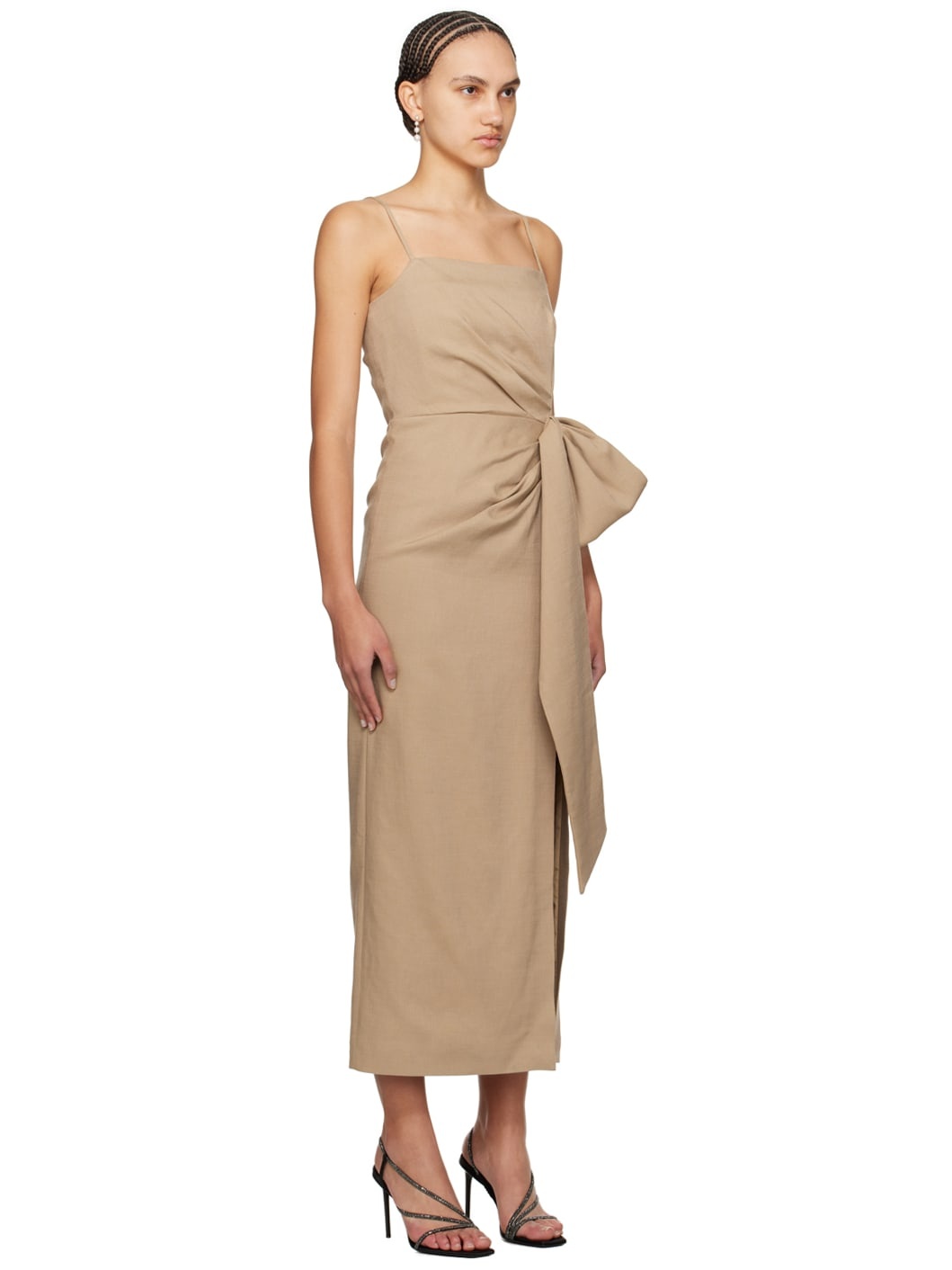 Tan Flamed Maxi Dress - 2