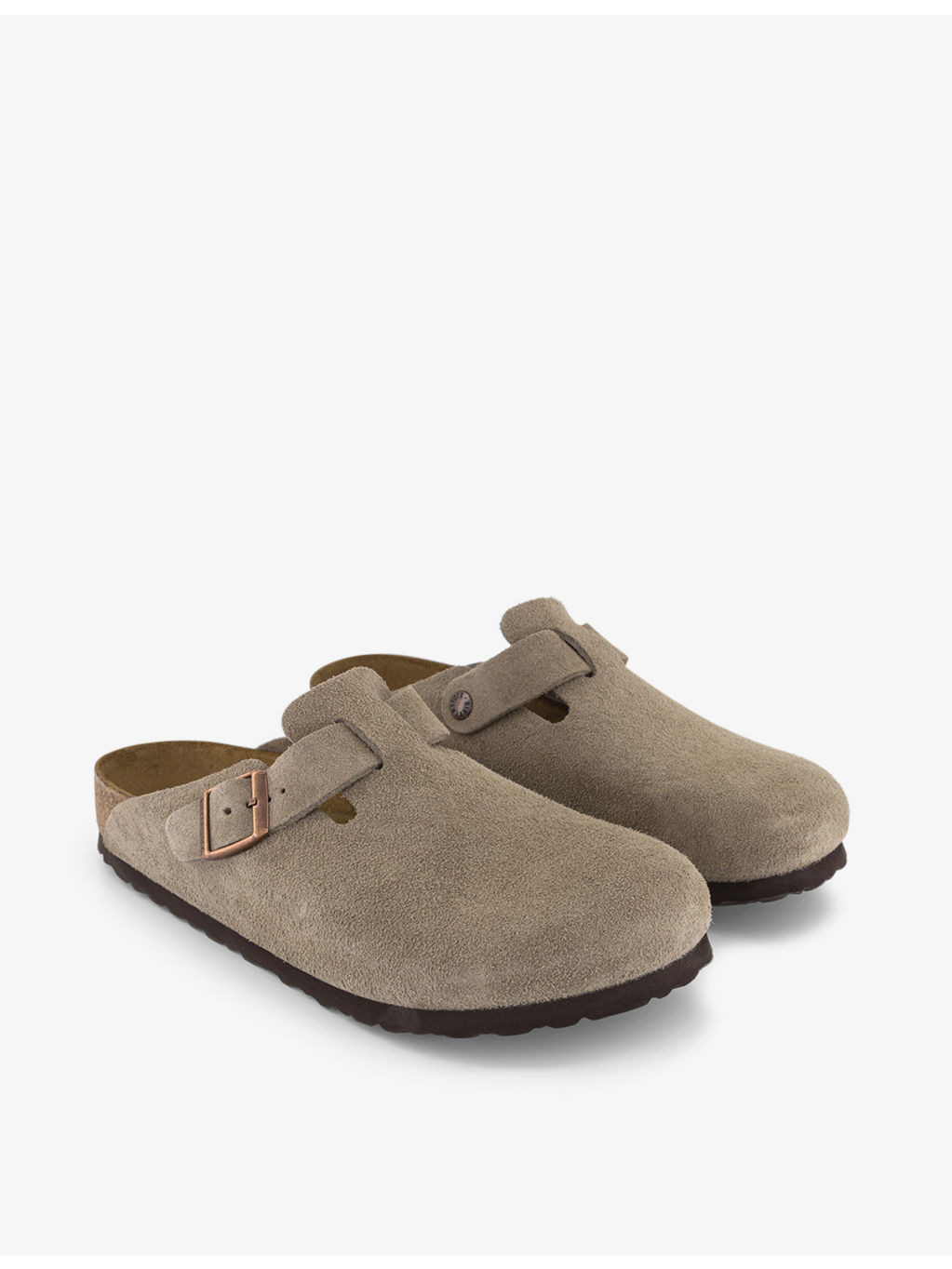 Boston logo-embossed suede-leather clogs - 3