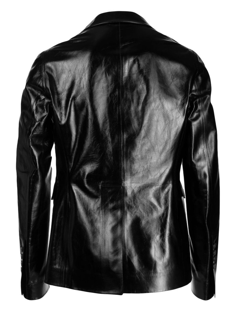 SAPIO single-breasted leather blazer outlook