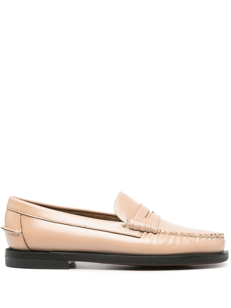 stacked-heel leather loafers 1
