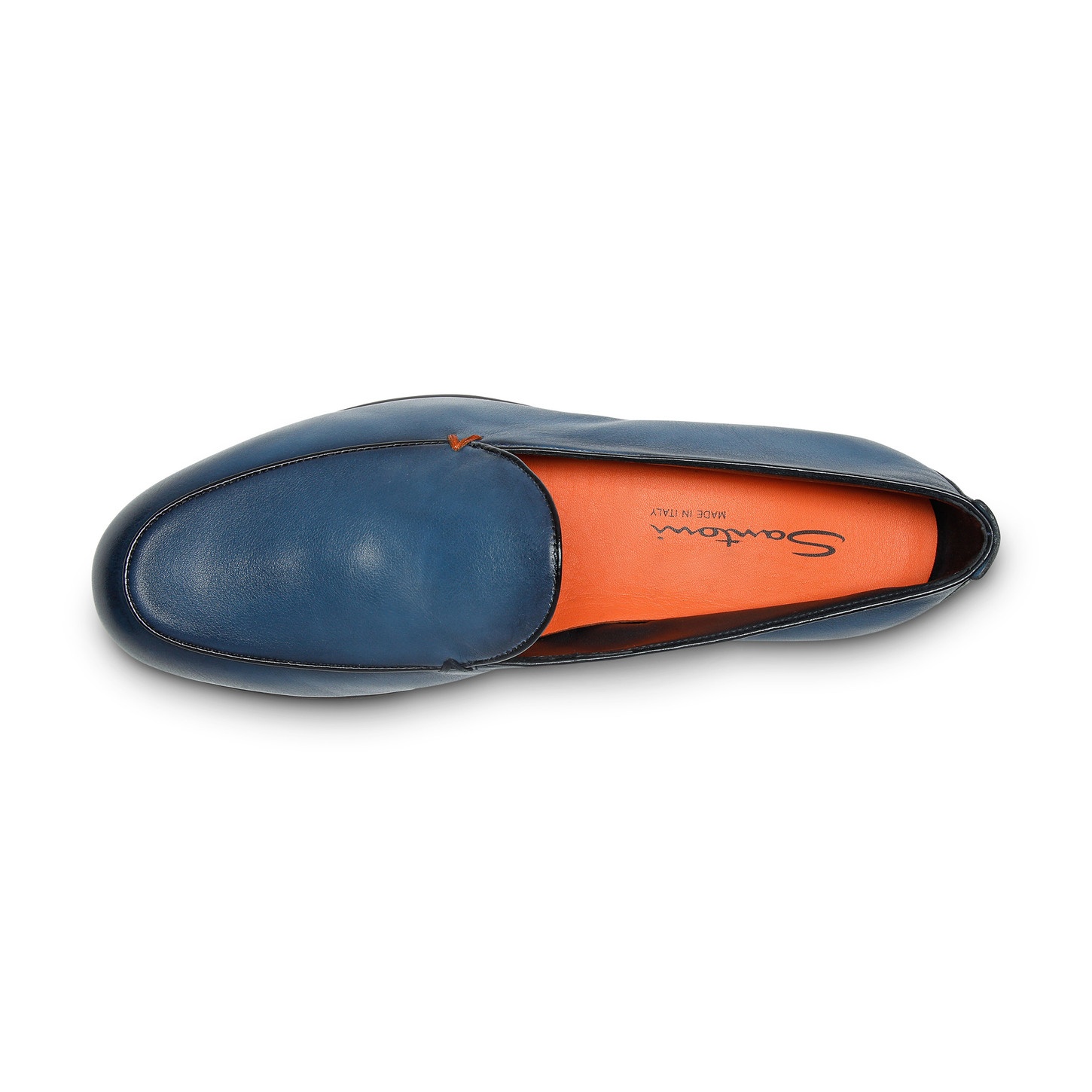 Men's blue leather loafer - 5
