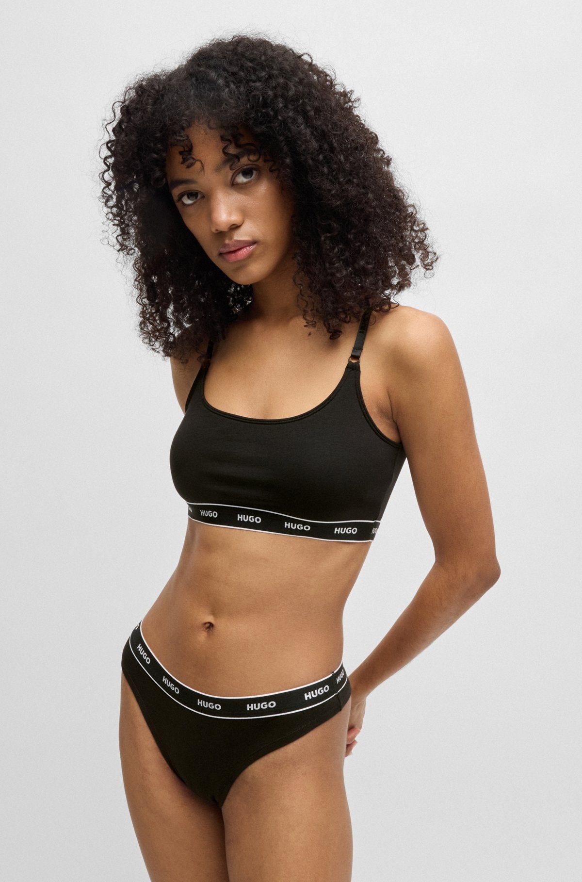TWO-PACK OF STRETCH-COTTON BRALETTES WITH LOGO UNDERBANDS - 6
