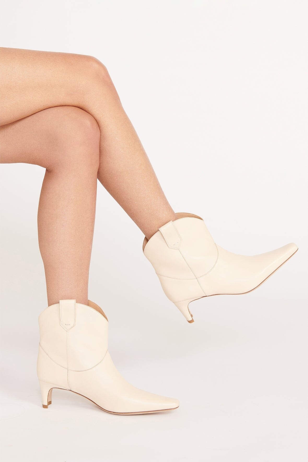 STAUD WESTERN WALLY ANKLE BOOT CREAM - 2