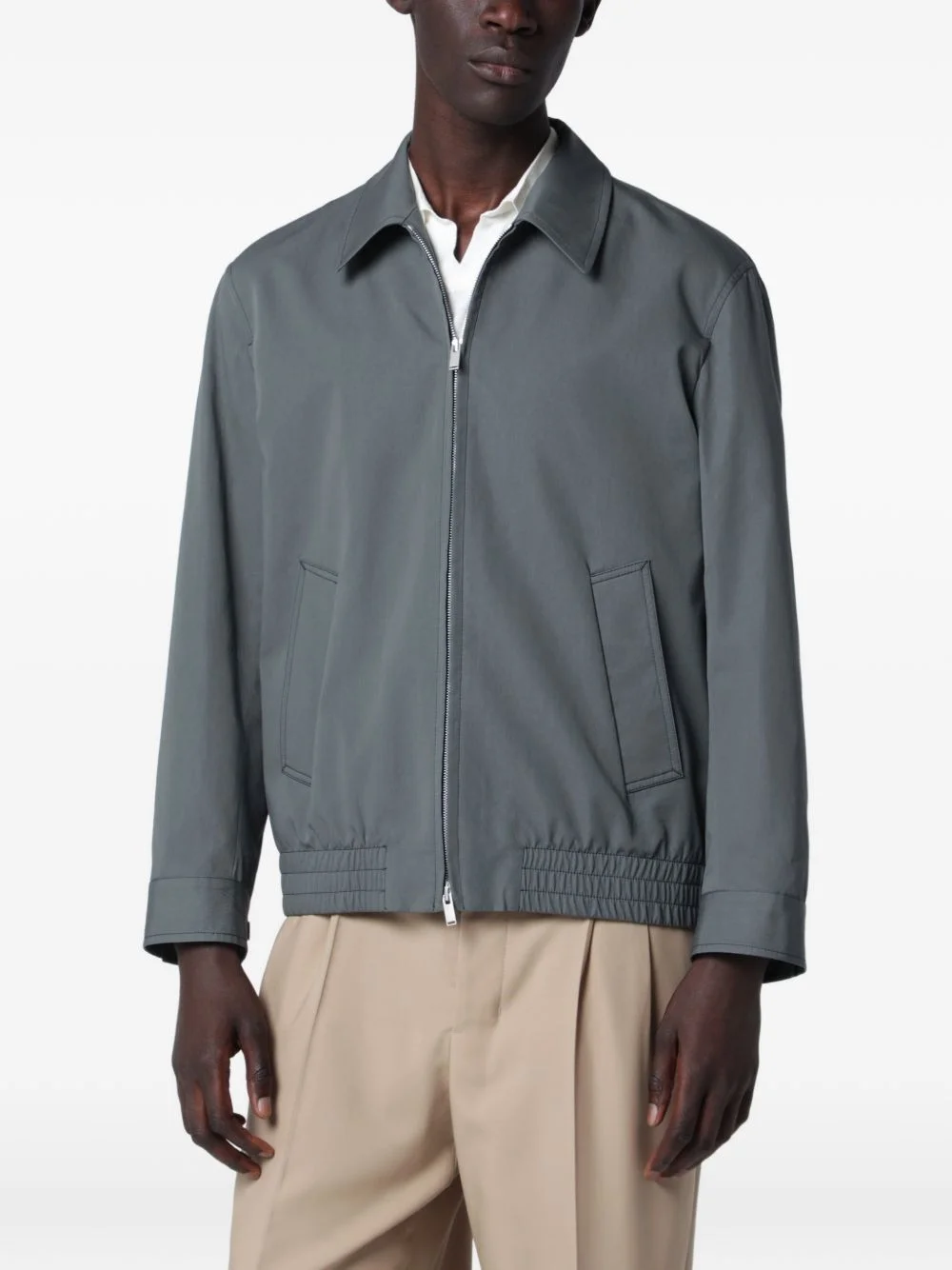 zip-up shirt jacket - 1