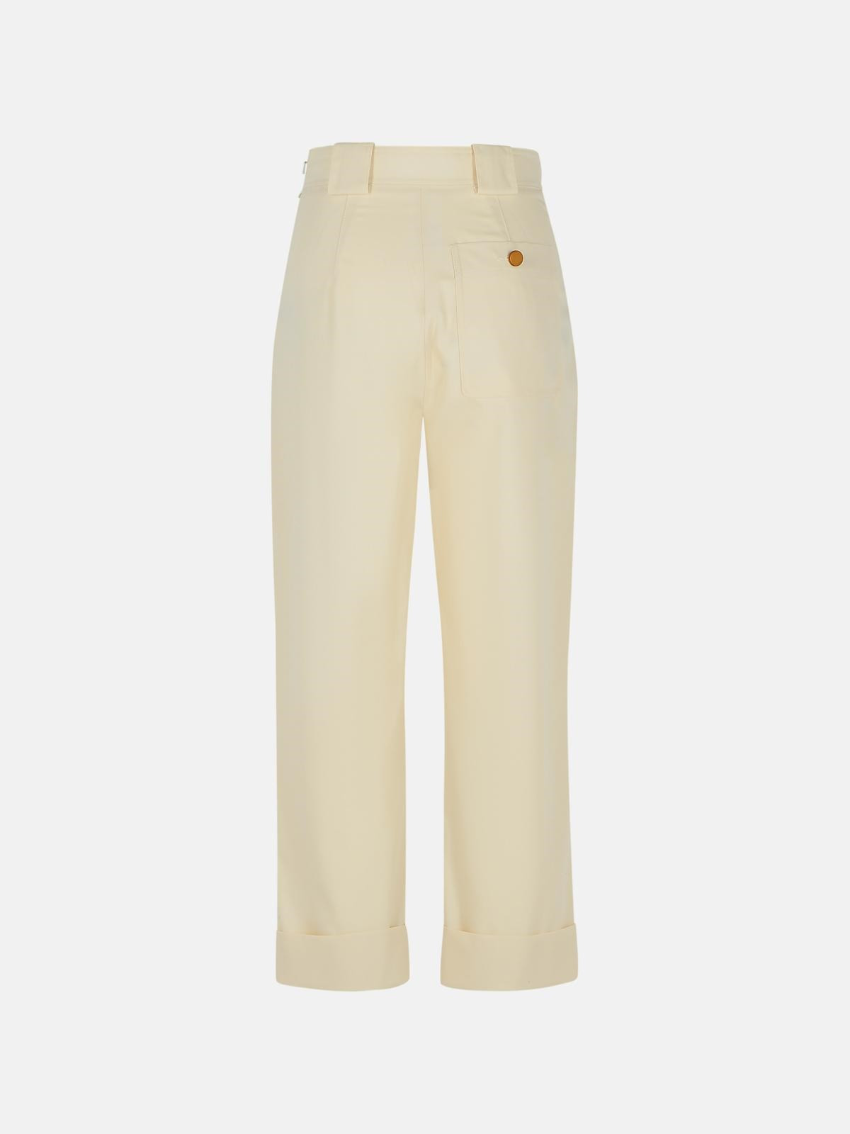PALIO' WHITE COTTON PANTS - 3