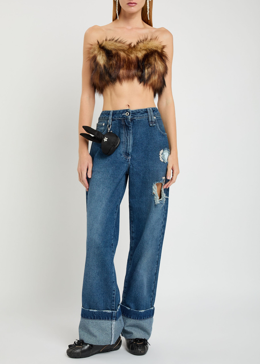 Simone Rocha Strapless Faux fur bra top - 4