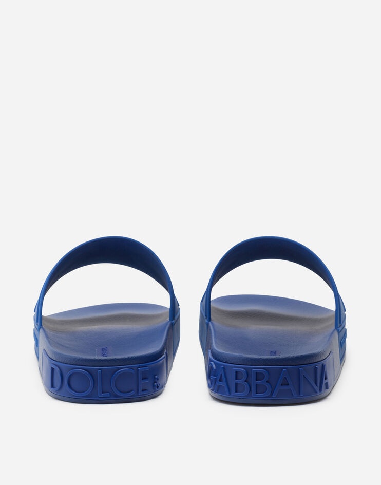 Rubber beachwear sliders with D&G logo - 3