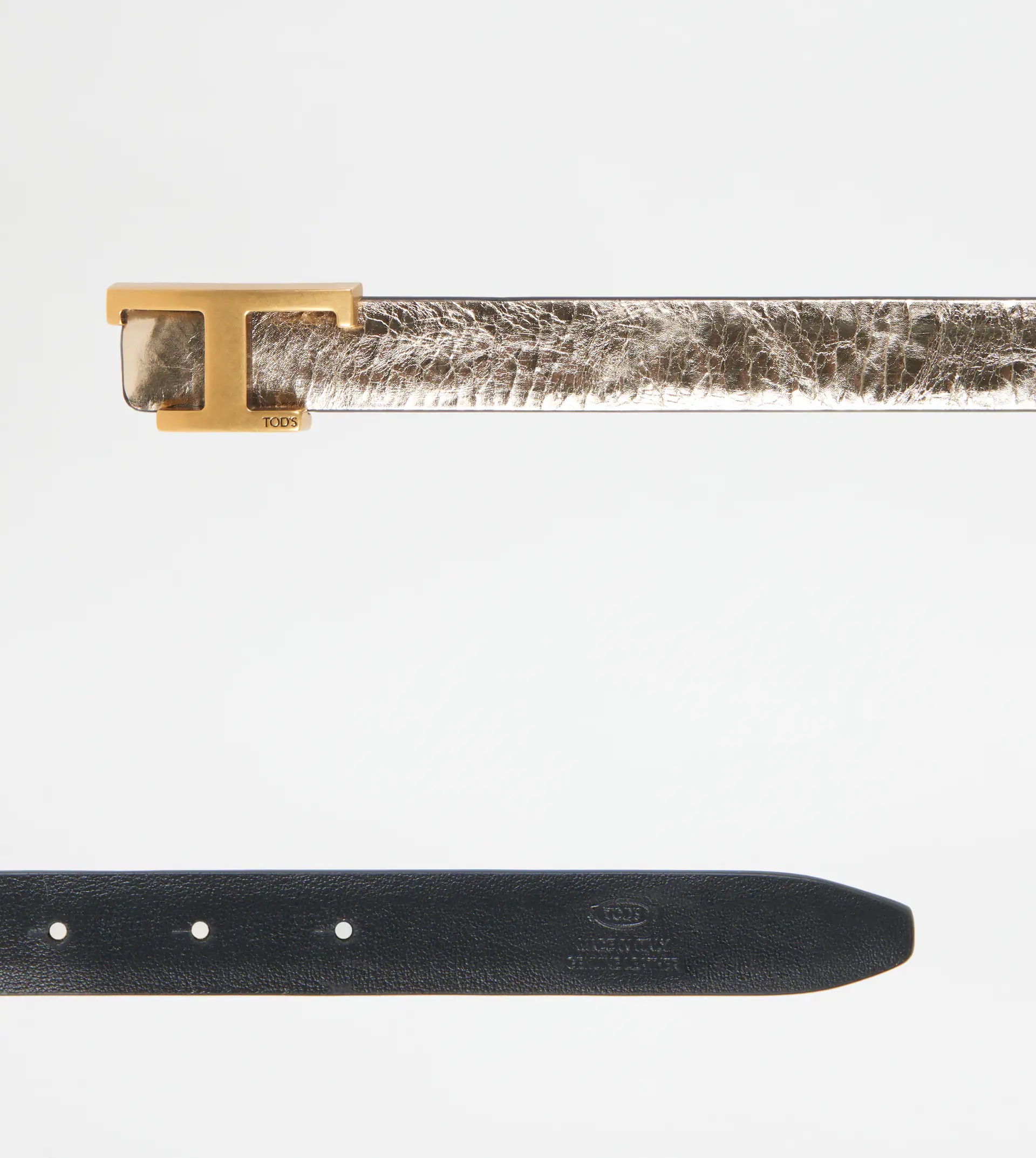 BELT IN LEATHER - GOLD - 2