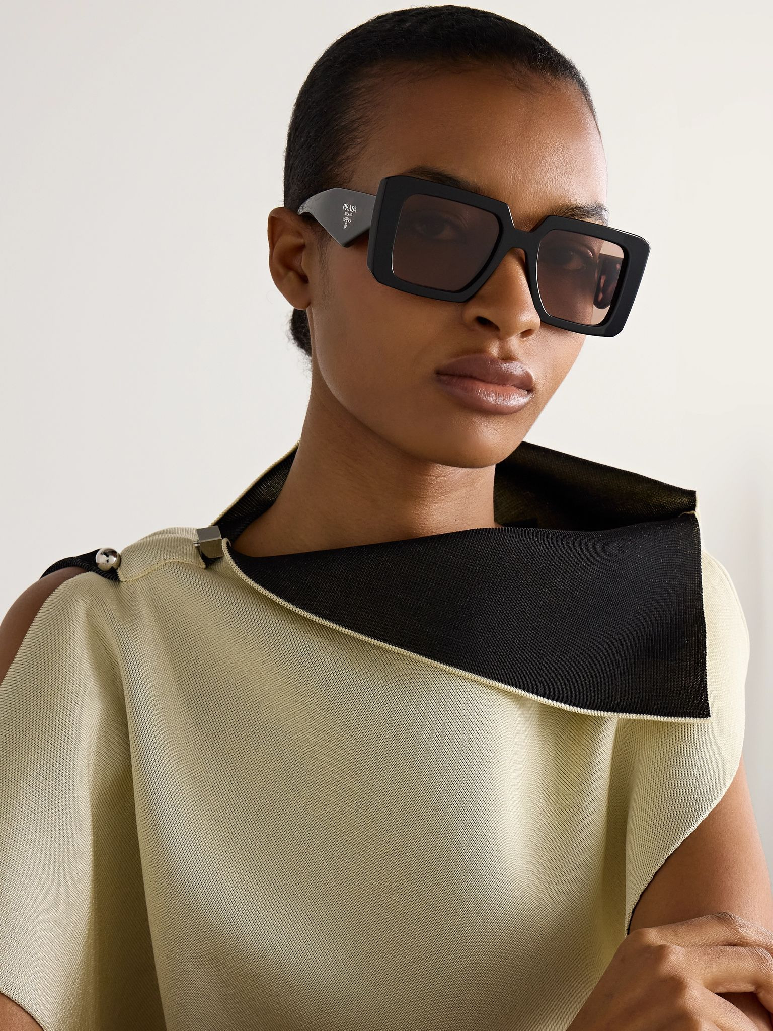 Square-frame tortoiseshell acetate sunglasses Tortoiseshell - 2