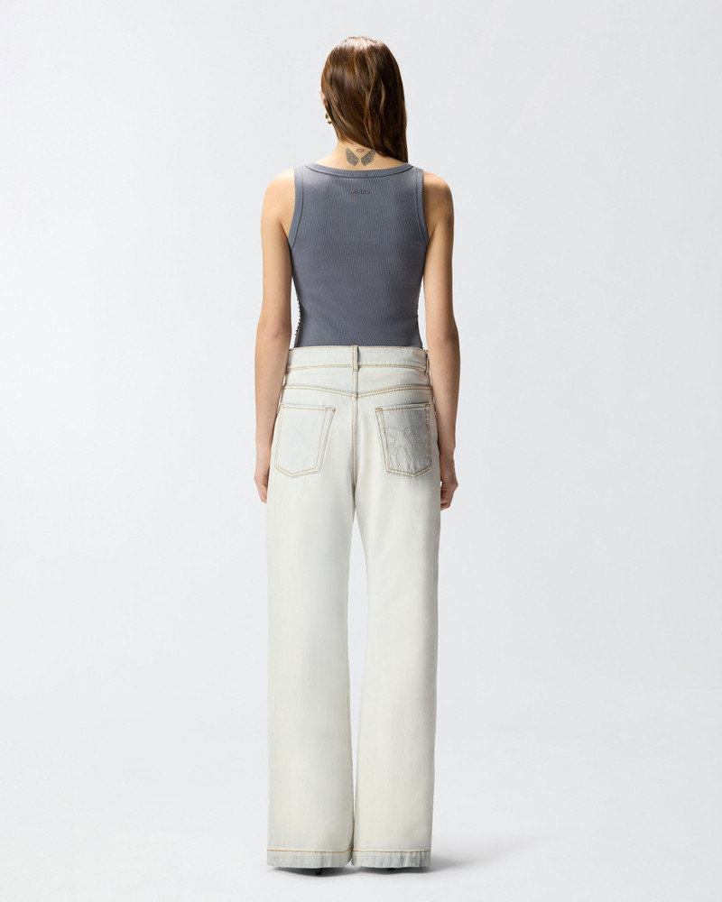 JEANS WITH CONTRASTING FOLD-DOWN WAIST 5