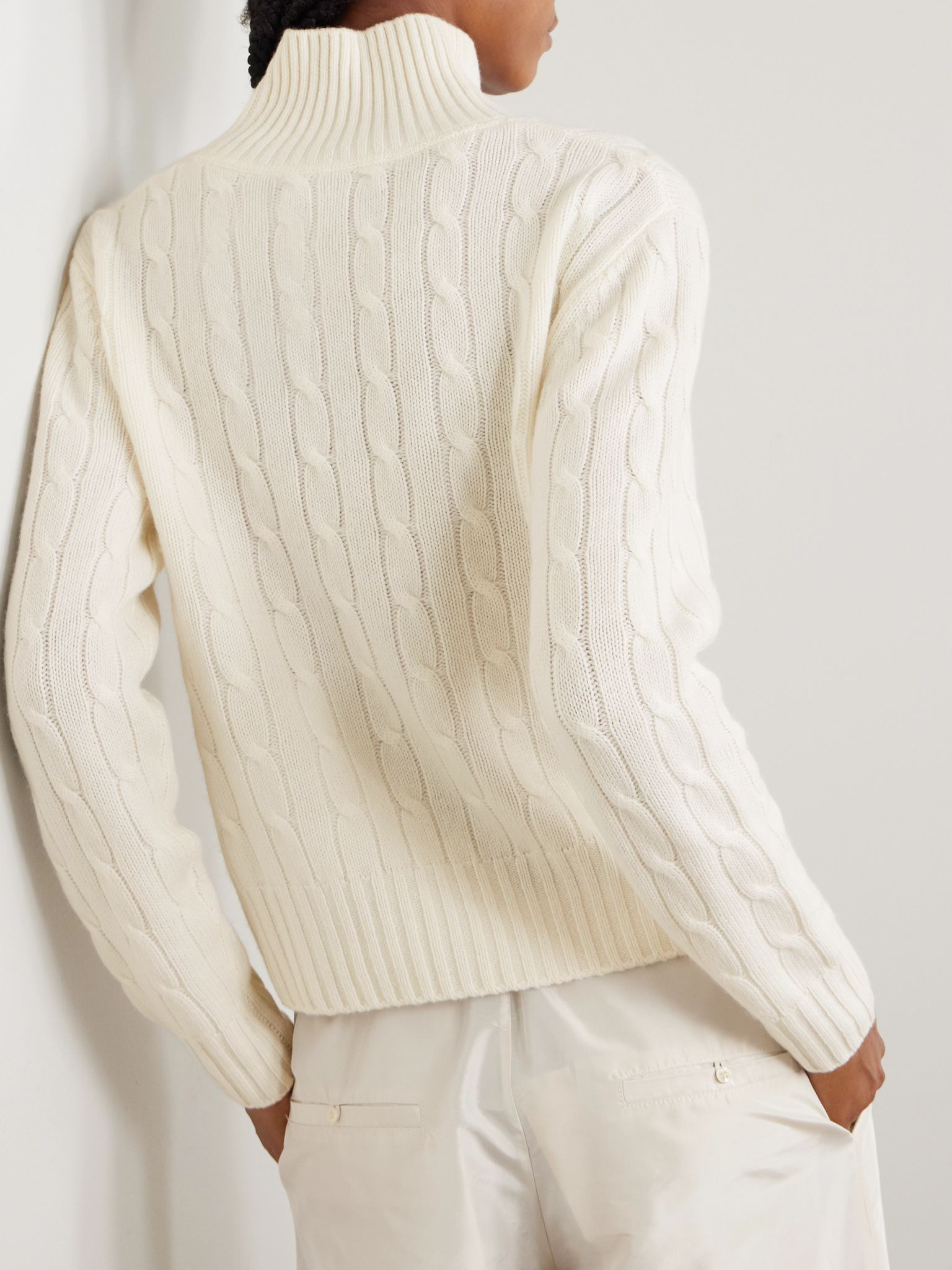 Vixen cable-knit cashmere turtleneck sweater Ivory - 3