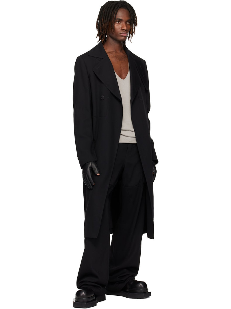 Rick Owens Black Temple Drella Trench Coat outlook