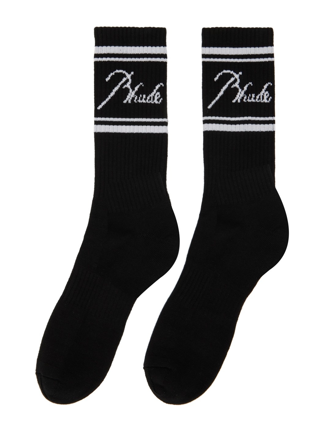 Black Script Logo Socks - 2