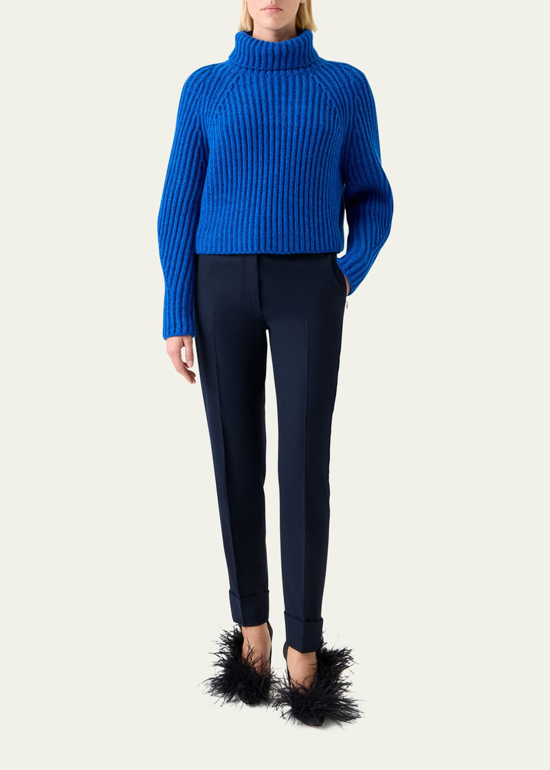 AKRIS Marilyn Wool Stretch Flannel Bootcut-Leg Ankle Pants outlook