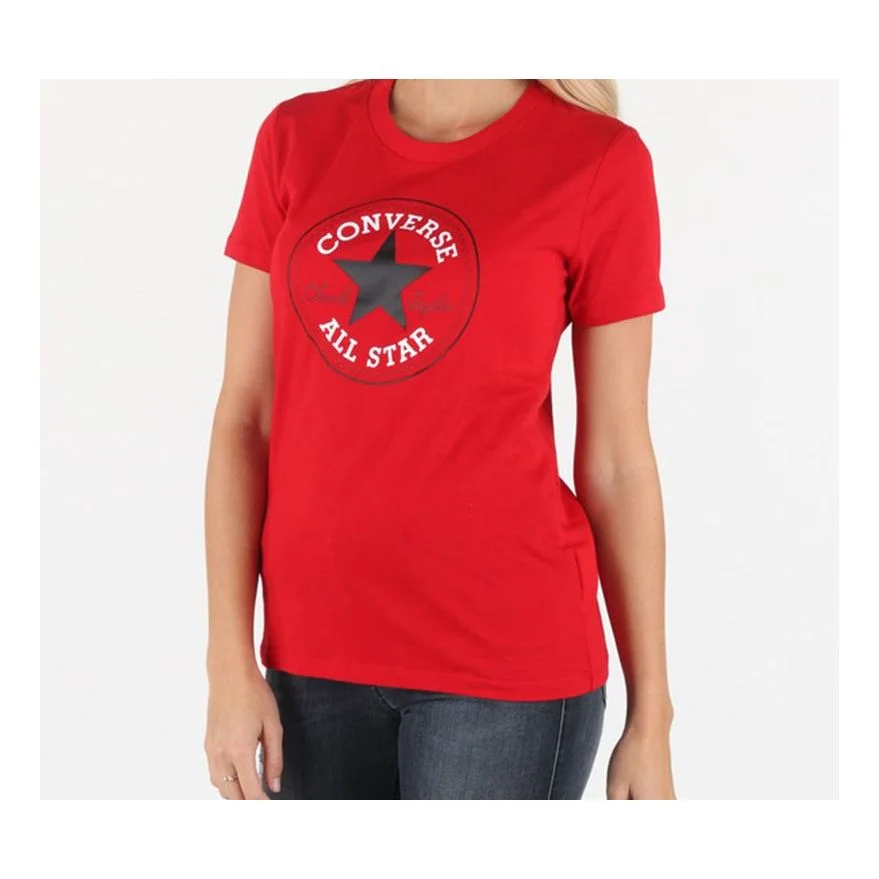 (WMNS) Converse All Star Round Neck Short Sleeve Red 10017759-A01 - 1