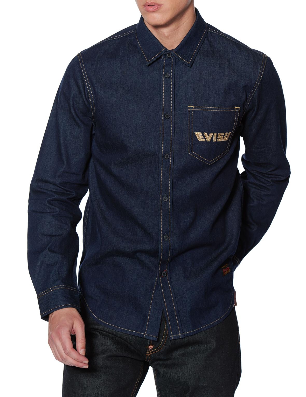 DOUBLE DAICOCK DENIM SHIRT - 4