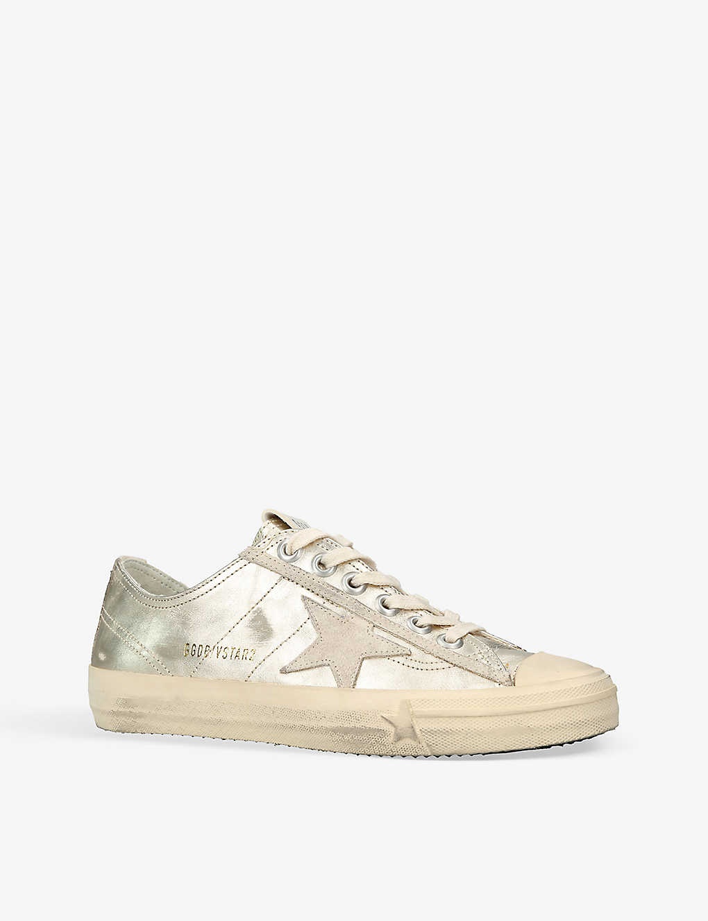 V-Star suede star-patch metallic-leather low-top trainers - 3