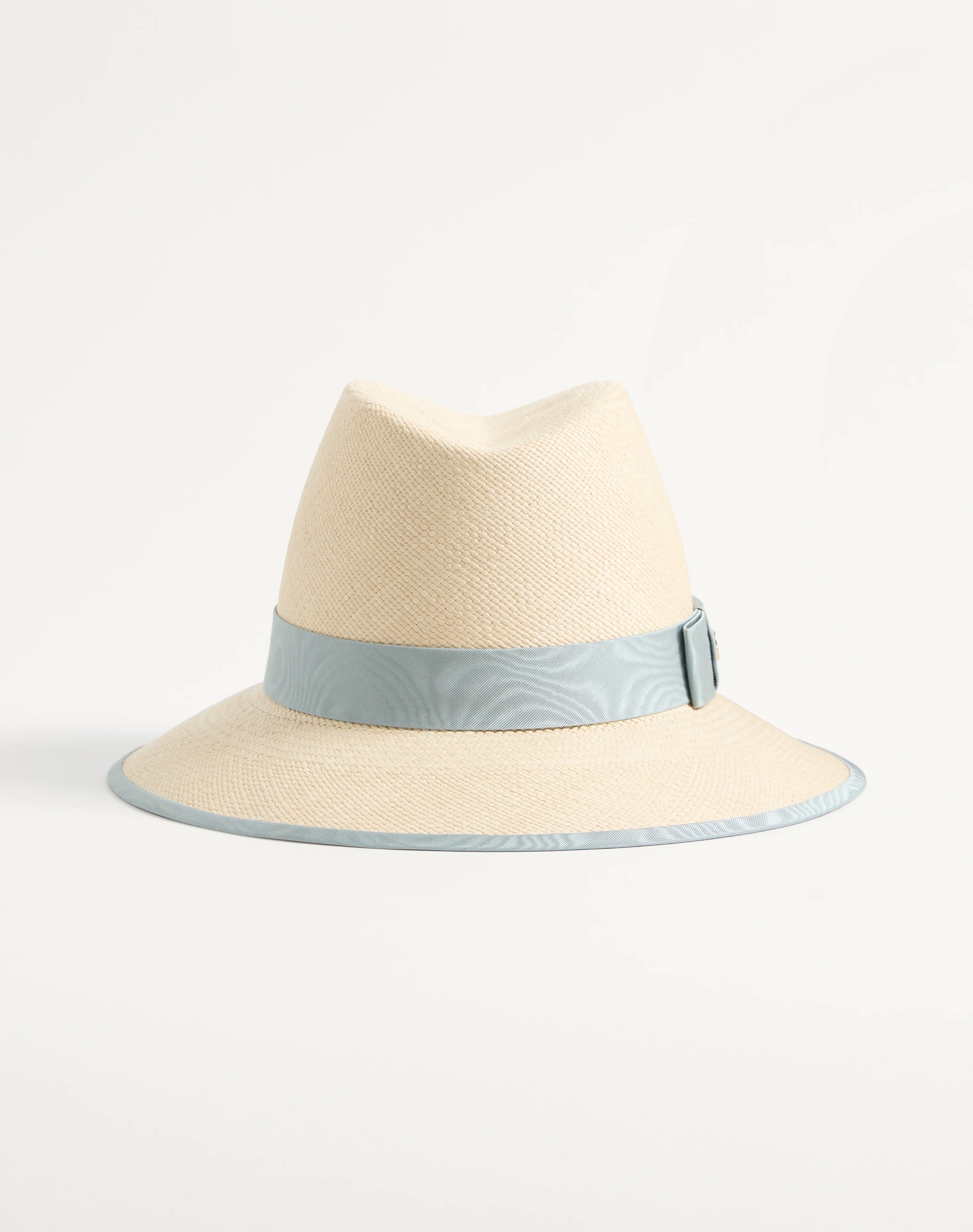 VLOGO SIGNATURE STRAW HAT WITH MOIRÉ RIBBON - 1