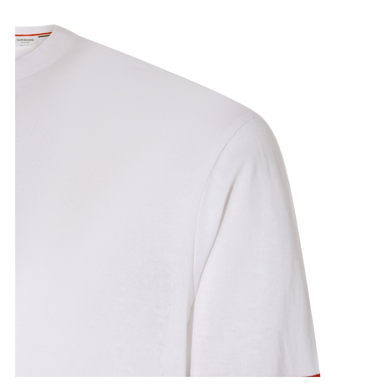 white, red and blue cotton t-shirt - 3