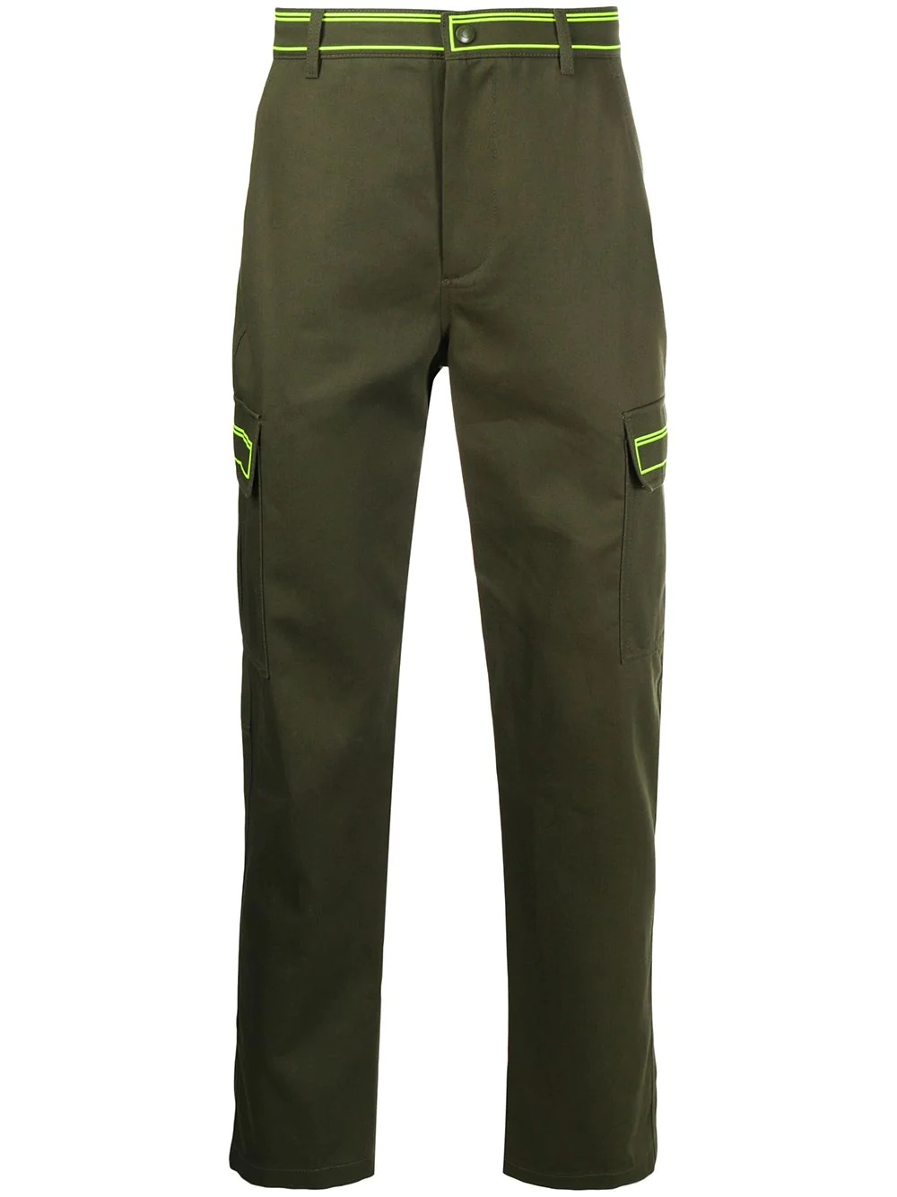 contrasting-trim cargo trousers - 1