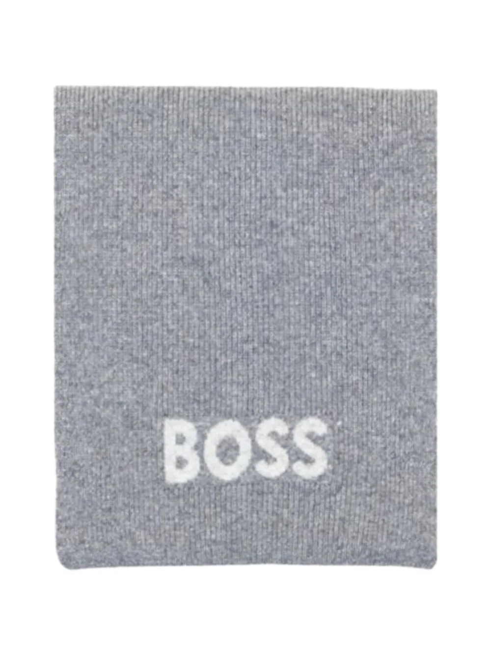 logo-intarsia ribbed scarf - 1