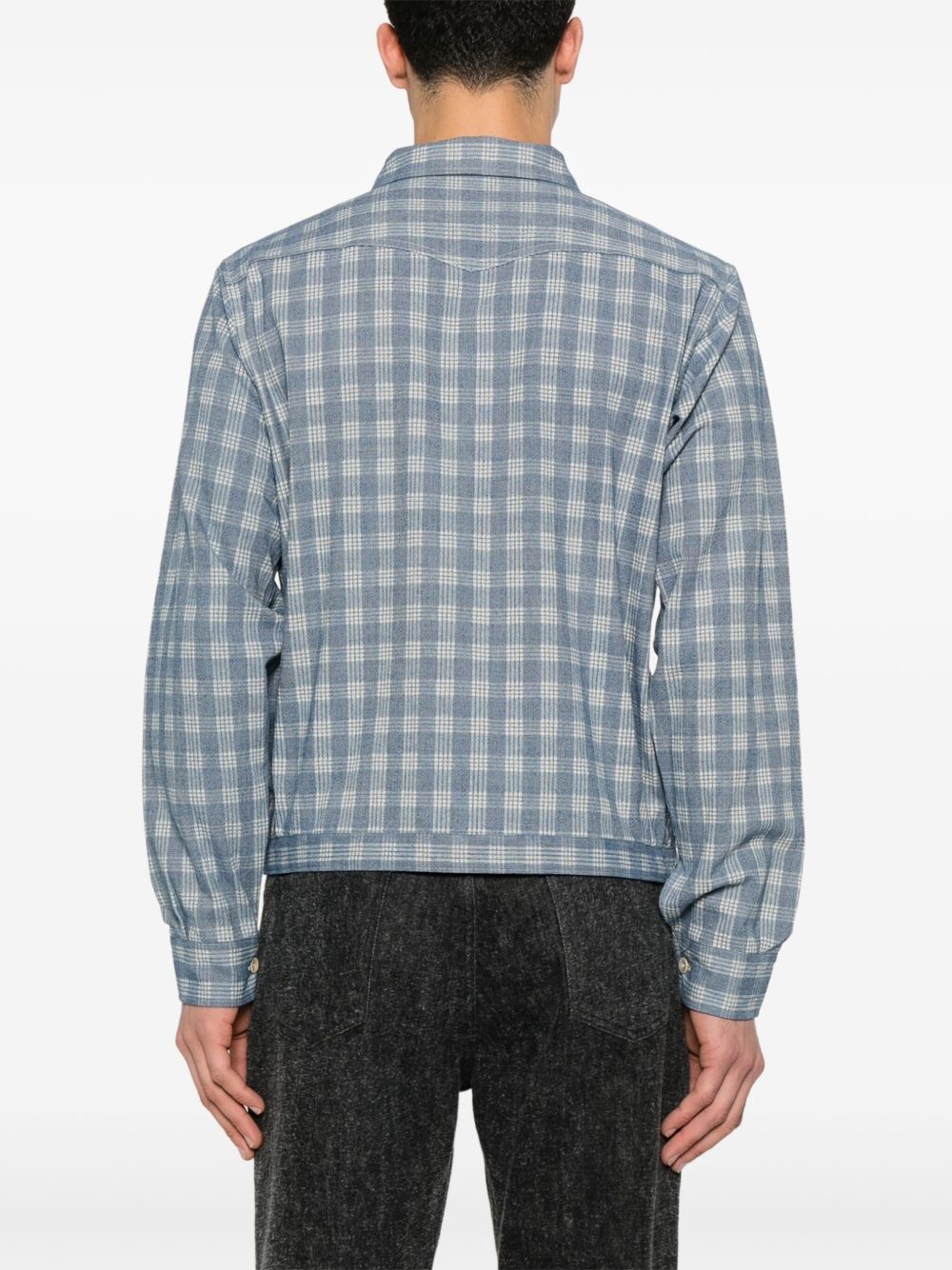 checked shirt jacket - 4