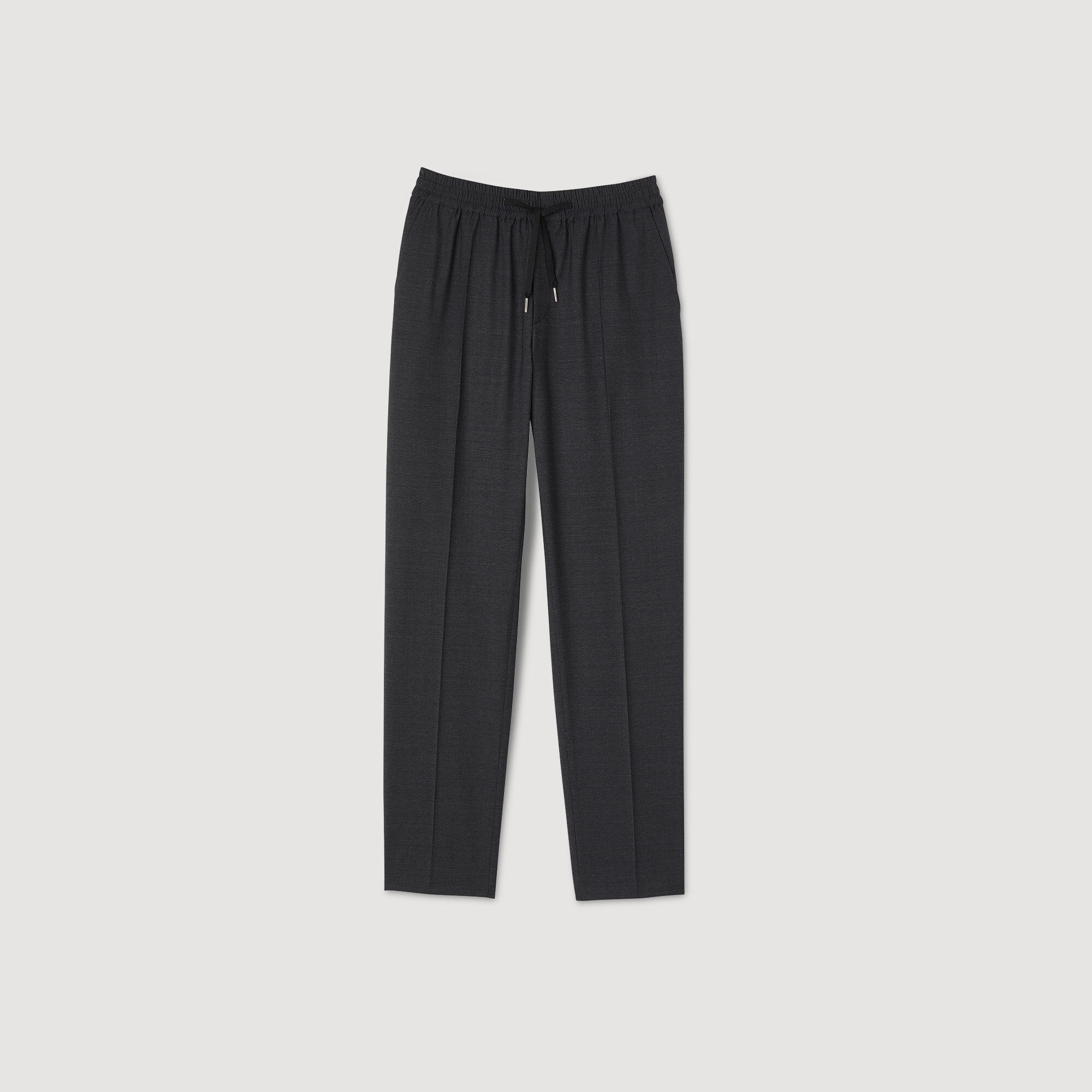 ELASTICATED STRAIGHT-LEG PANTS - 1