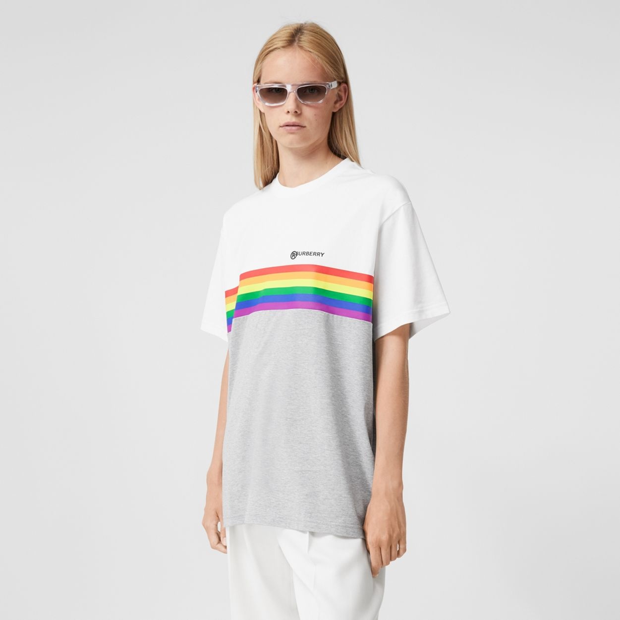 Rainbow Stripe Print Cotton T-shirt – Unisex - 9