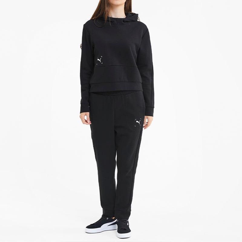(WMNS) PUMA Nu-Tility Hoodie 'Black White' 585257-01 - 5