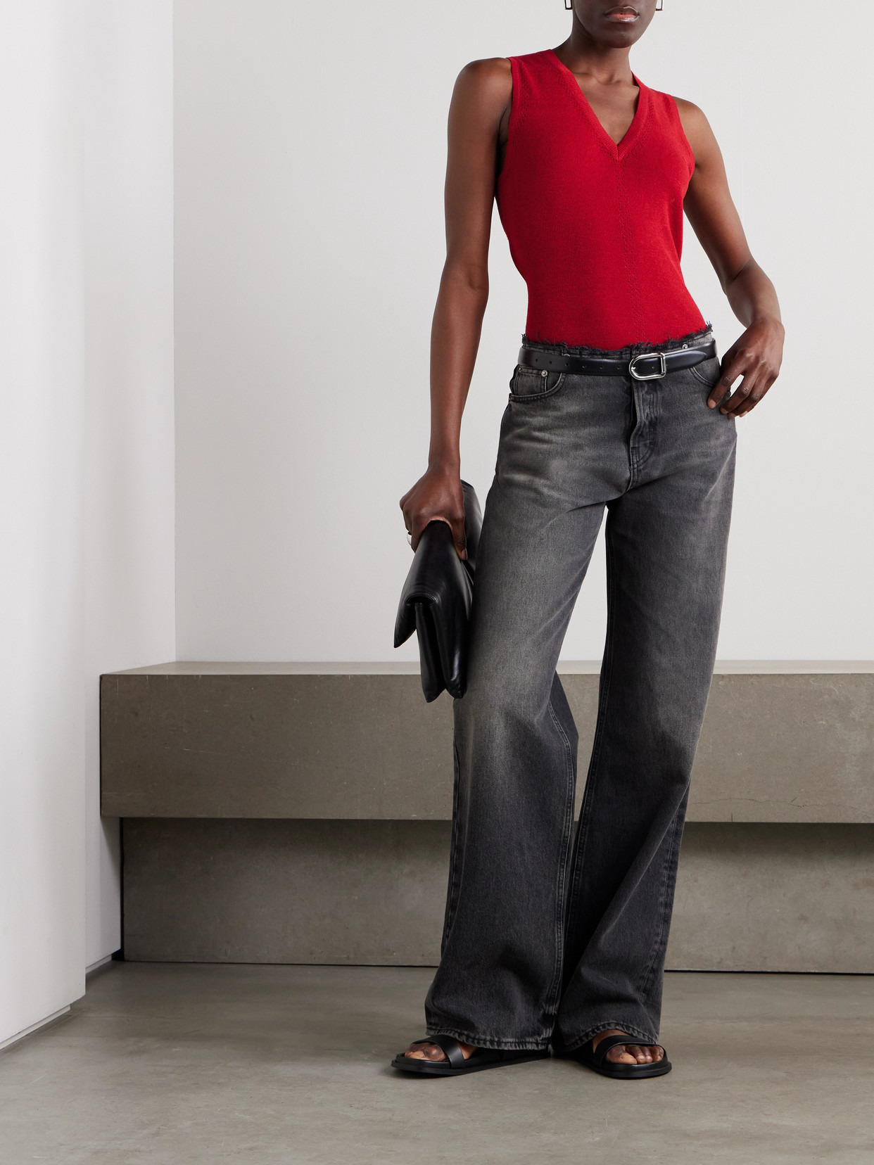Heyde Draped Pointelle-trimmed Linen-blend Tank - 2