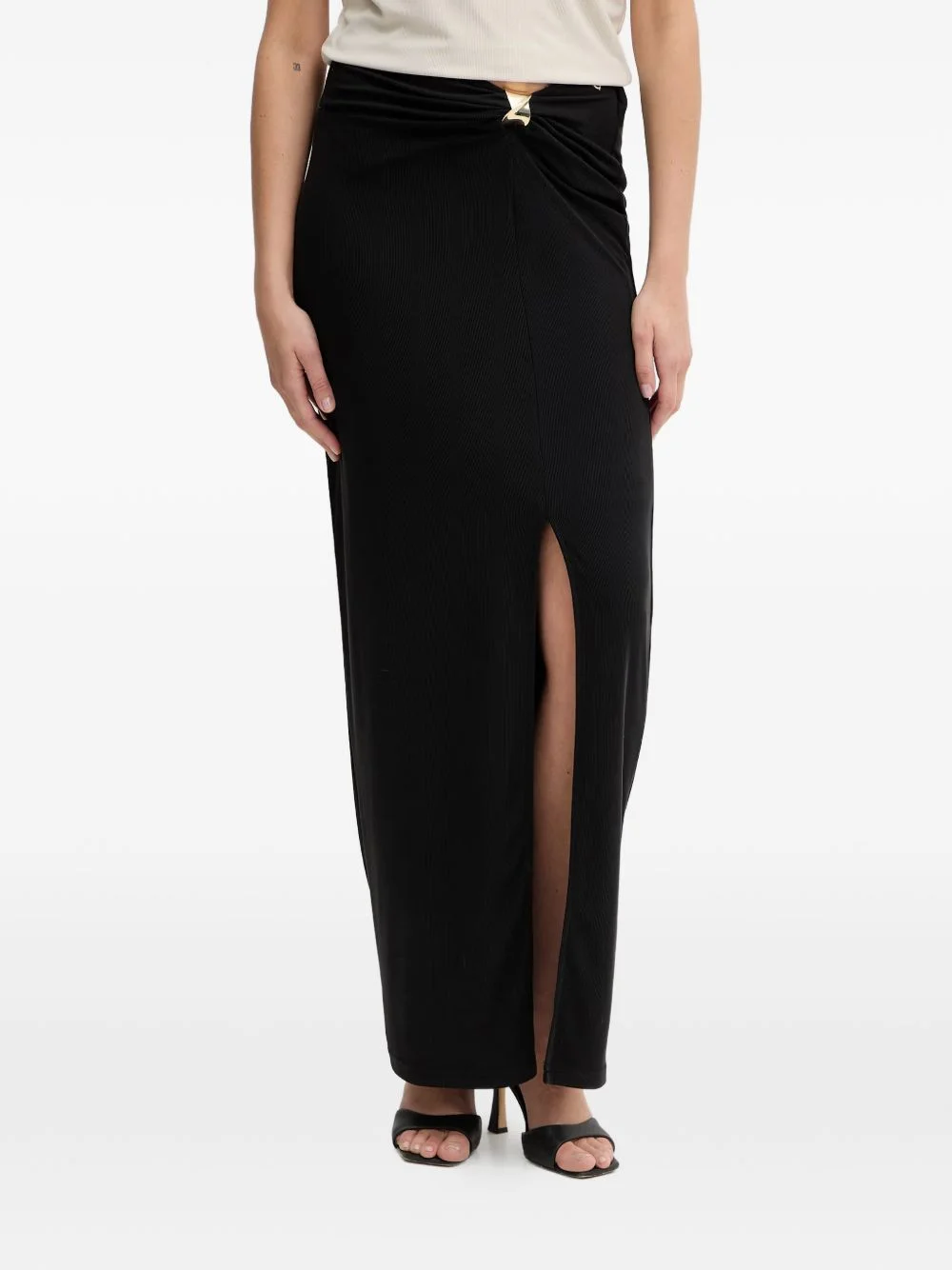 ruched front-slit skirt - 1