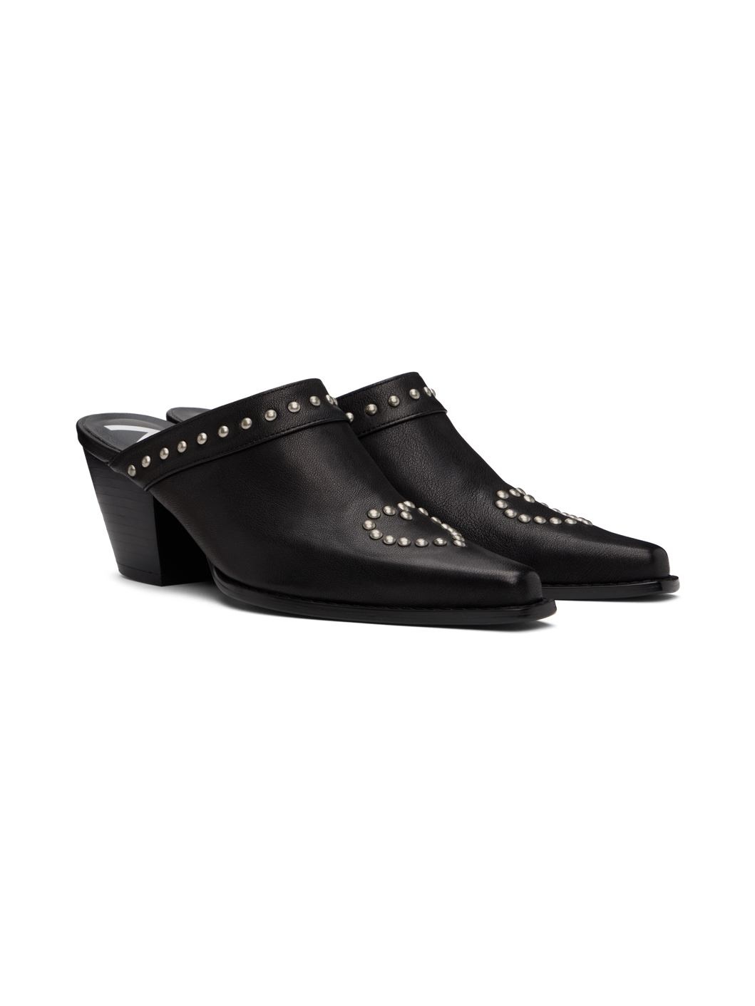 Black Heart Stud Western Mules - 4