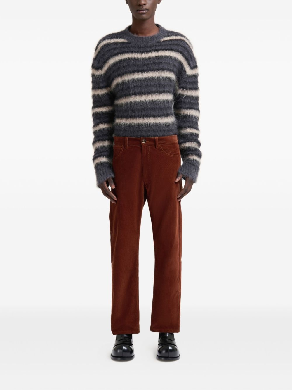 cotton straight-leg trousers - 2