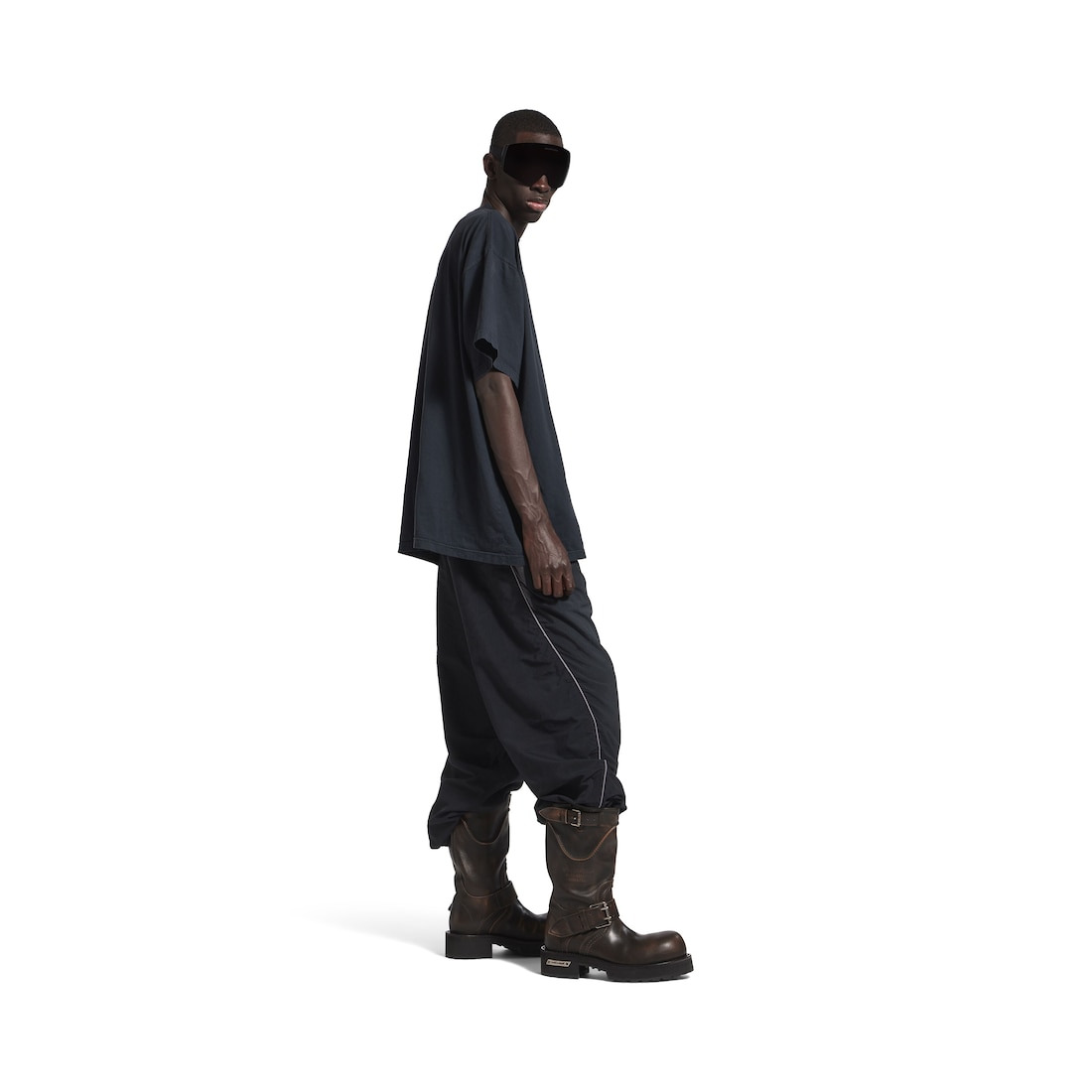 Men's Loop Sports Icon Oversized T-shirt in Black Faded - 3