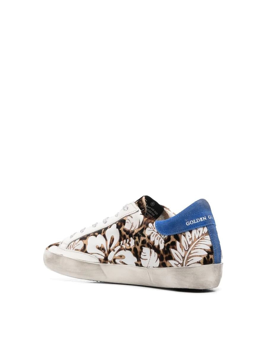 Golden Goose GOLDEN GOOSE SUPER-STAR LEO HORSY WITH HIBISCUS TRANSFER UPPER LAMINATED STAR SUEDE HEE - 2