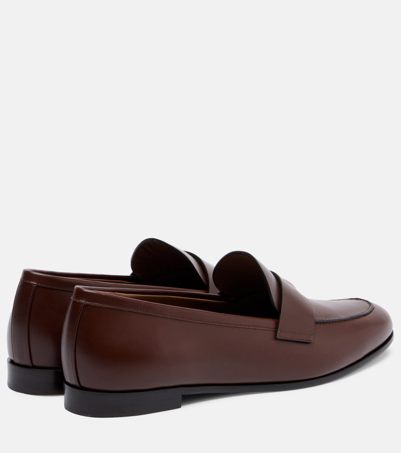 Max Mara Embellished leather penny loafers outlook