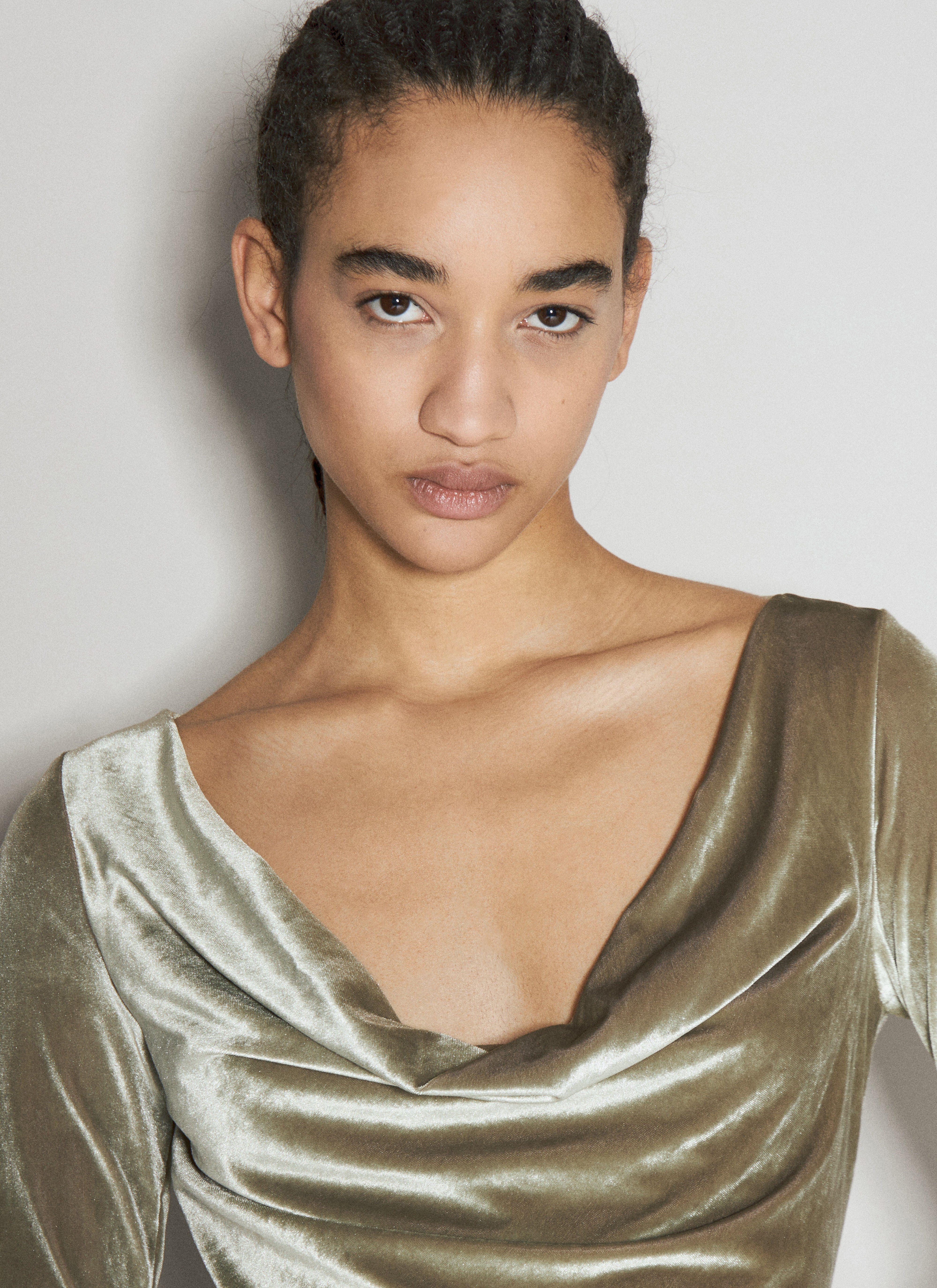 Draped Velvet Dress - 3