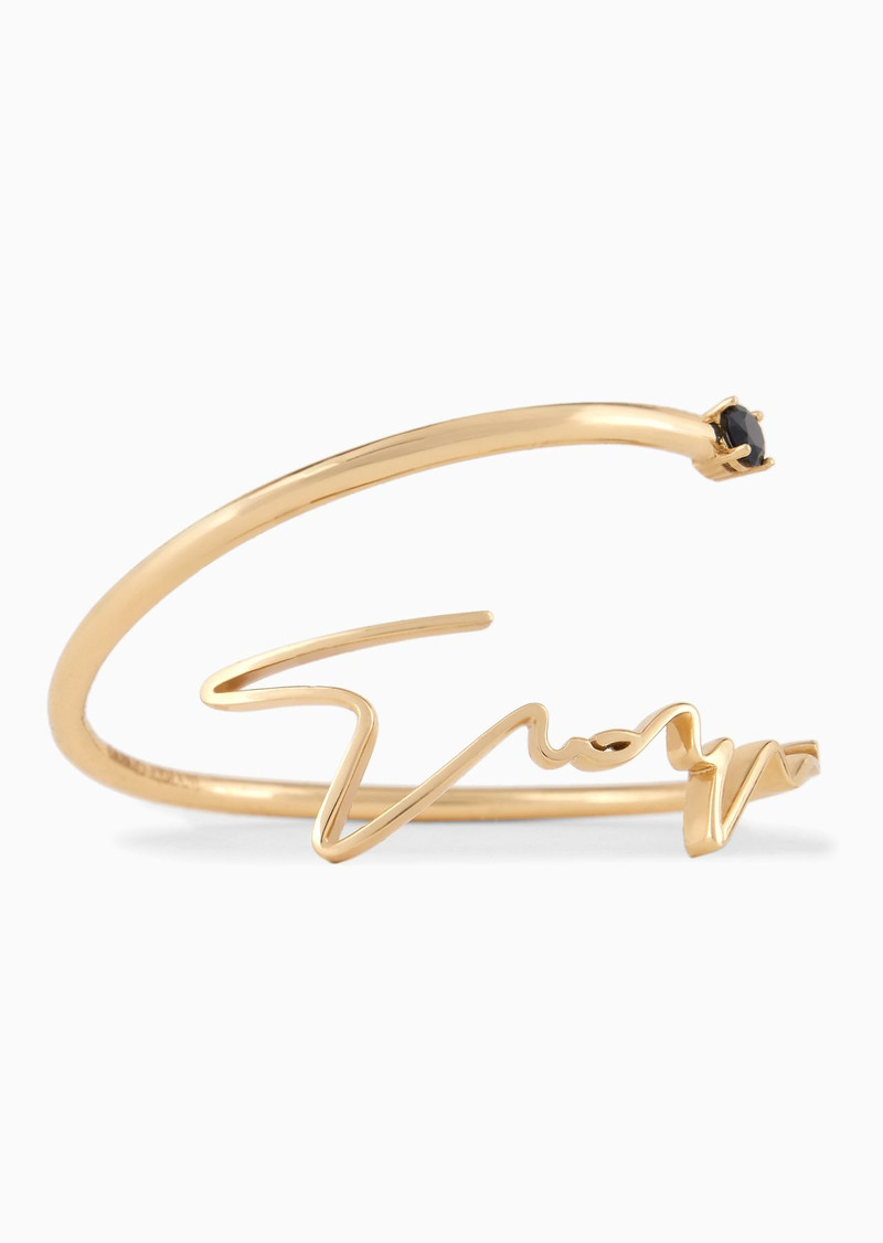 GIORGIO ARMANI Sterling silver signature logo bangle outlook